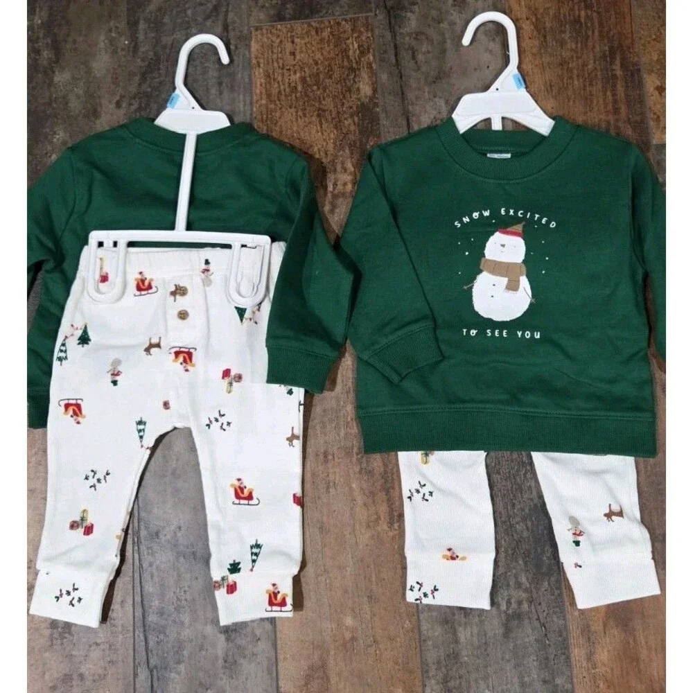 Carter’s Children’s Snow Excited To See You Christmas Outfit NWT Sz 6M B9